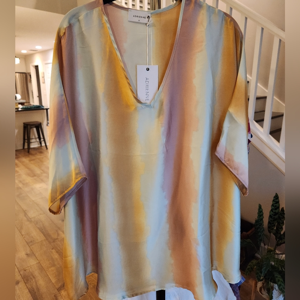 Adrienne Ombre Satin Poncho , size S